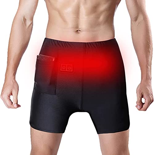 DACUN Warme beheizbare Panty, 3 Heizzonen, einstellbare Temperatur Herren-Thermo-Boxer for Outdoor-Wanderungen (Color : Schwarz, Size : XL-XLarge)