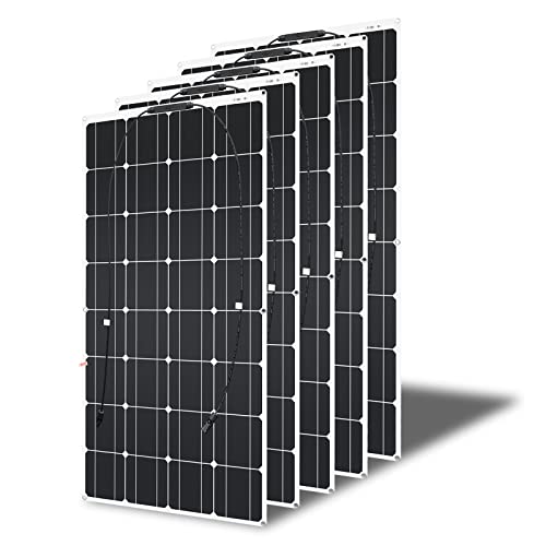 500W 12V ETFE Flexibles Solarmodul （5 X 100W）Monokristallin Solarpanel Ladegerät Outdoor mit MC4 Ladekabel für Auto,Wohnmobil,Boot 12V Batterien.