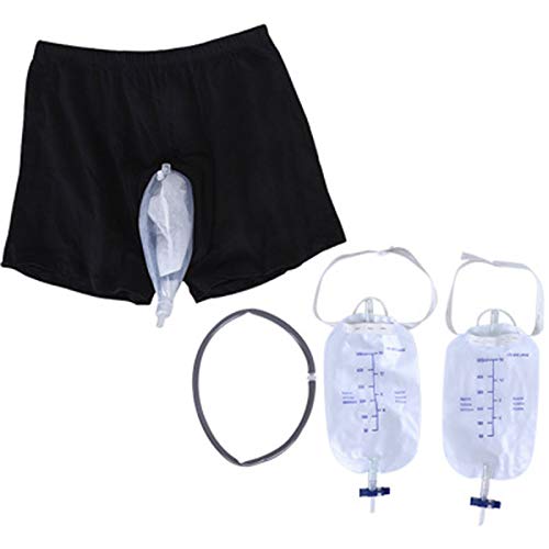 Tragbare Wearable Men es Urinal, wiederverwendbare Inkontinenzunterhose, Easy-Tap Leg Bag,500 ml,M