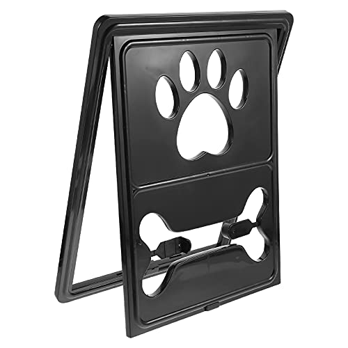 M I A Hundeschutztür Innentürklappe magnetisch selbstschließend Tür stabil Bildschirm Tür für Hunde Katzen Schwarz (Farbe: Schwarz)