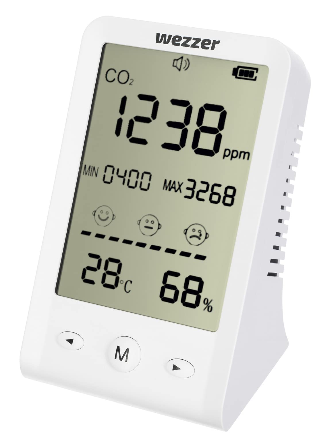 Levenhuk Wezzer Air MC10 Kompakter Tragbarer Multifunktions-Luftqualitätsmonitor – CO₂-Messgerät, Thermometer, Hygrometer