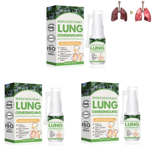 Kräuterlungenreinigungs- und Reparaturspray, Lungenpflege-Inhalator, Lungenentgiftung, Lungenpflegespray, leistungsstarke Lungenunterstützung, Reinigen und Atmen (3PCS)