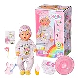 BABY born Little Girl 36 cm, Puppe mit 7 Funktionen für Kinder ab 2 Jahren, funktioniert ohne Batterie, 831960 Zapf Creation