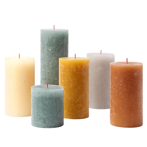 BOLSIUS Rustikale Kerzen-Geschenkset – nordische Atmosphäre – Box mit 6 Kerzen – ohne Duft