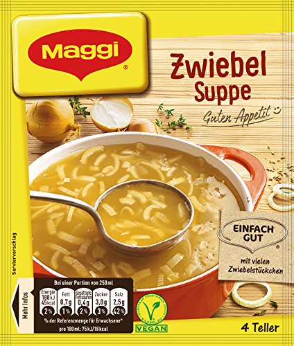 Maggi Guten Appetit, Zwiebel Suppe, 55 g Beutel, ergibt 4 Teller, 28er Pack (28 x 55g)