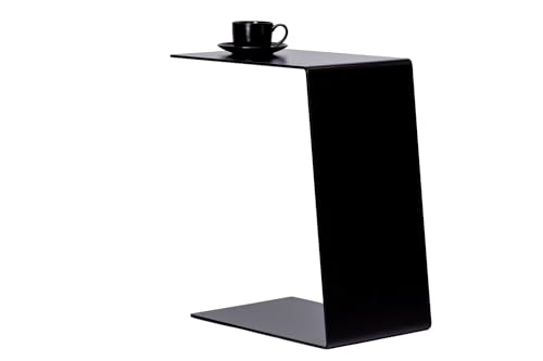 Mayaadi-Home Beistelltisch ST1 | Multifunktionaler C-Form Tisch | Moderner Laptoptisch für Sofa, Bett & Couch | Metallkonstruktion | Schwarz oder Weiß