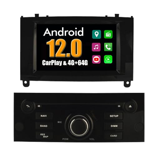 RoverOne Android System Autoradio für Peugeot 407 2004-2010 mit Multimedia Stereo GPS Navigationsradio Bluetooth USB Mirror Link