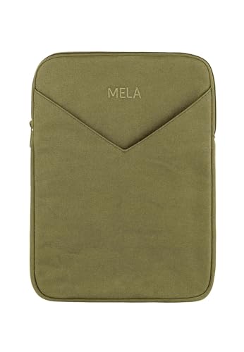 Mela - Laptophülle Sumit | Nachhaltig mit Fairtrade Cotton, GOTS & Grüner Knopf Zertifizierung, Größe Laptop-Taschen:13'', Farbe:olivgrün
