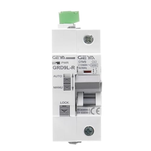 DIN-Schienen-Leistungsschalter mit automatischer Wiedereinschaltung GRD9L-R GYM9 1P 6KA MCB Selbstwiedereinschaltgerät (Size : GYM9-MCB-63A, Color : GRD9L-R-DC12V)