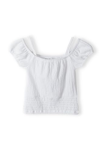 Minoti Girls vom Schulteroberteil | Größe: 140-146 cm / 10-11 Jahre weiß | Sommer-T-Shirt | Kalter Schulterschnack | Rüschen Shortsleeve | Gelegenheitskleidung in Großbritannien entworfen