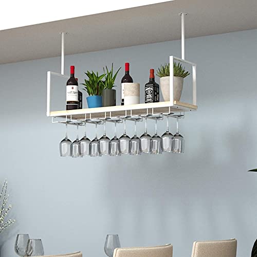 Europäisches hängendes Weinglasregal – an der Decke montiertes schwebendes Regal für Küche und Bar – dekorativer Halter und Aufbewahrung für Weingläser.