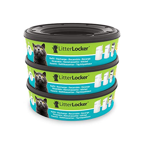 Litter Locker Pack de 3 RECHARGES Runde Displayschutzfolie aus Kunststoff für Katzen grün 17 x 17 x 15 cm