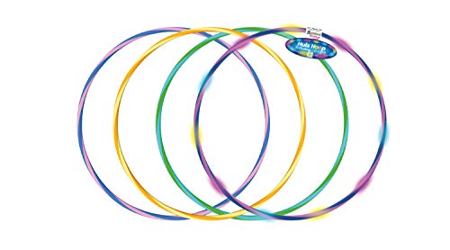 alldoro 60082 Hoop Fun Reifen Ø 72 cm, 1 Hoopreifen mit 11 LEDs, Sportreifen für Sport, Fitness und Gymnastik, Kinderreifen mit Licht, für Kinder ab 4 Jahren & Erwachsene, 3 farbig, Farben Sortiert