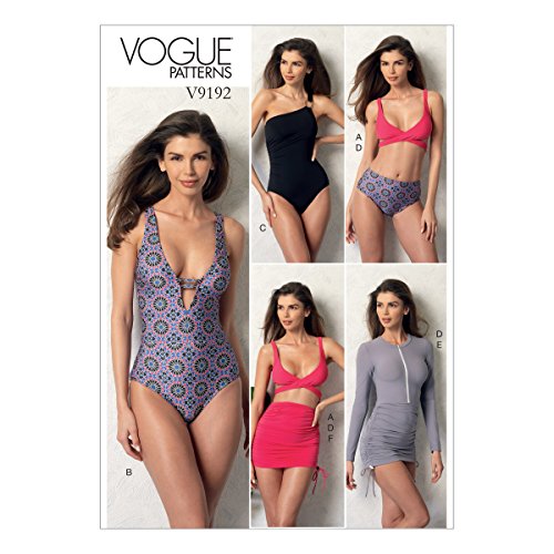 Vogue Patterns 9192E5 Vogue Muster 9192 E5, Oberteil, Badeanzug, Hose und Überwurf, Größen 42-50, Mehrfarbig, (14-16-18-20-22)