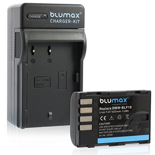 Blumax Akku ersetzt Panasonic DMW-BLF19 / DMW-BLF19-E 1600mAh + Ladegerät für DMW-BLF19 / DMW-BLF19-E | passend zu Panasonic Lumix DMC-GH3 / DMC-GH4