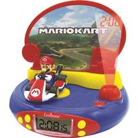 Lexibook RP500NI Mario Kart Projektor Wecker für Kinder-Nintendo-Mit Nachtlicht-und Zeitprojektion an die Decke, Soundeffekte, Jungen, Mädchen, Blau/Rot