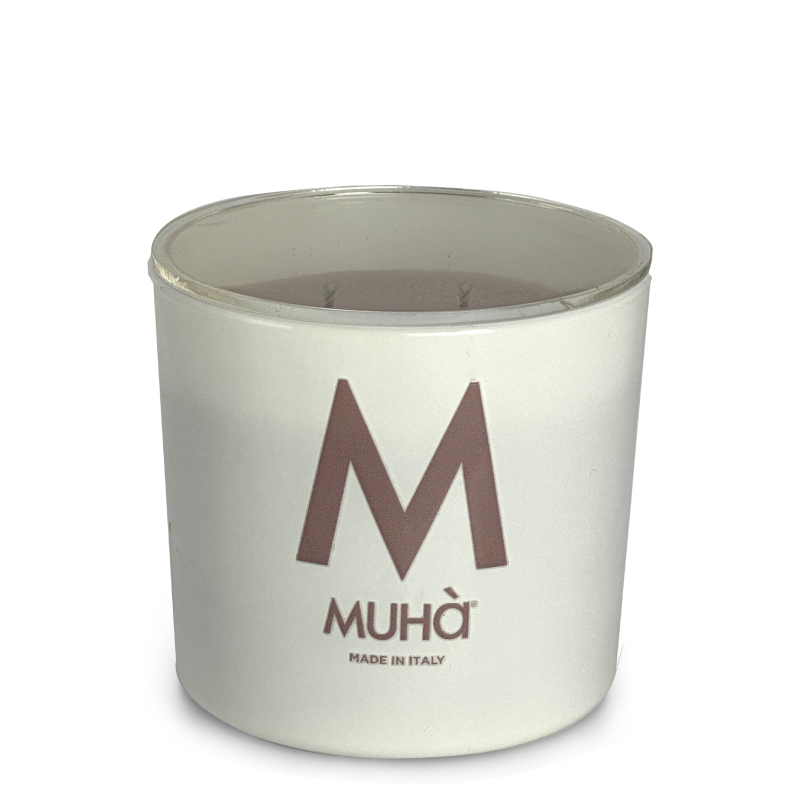 MUHA' | Duftkerze aus weißem Glas, Duft Wasser und Salz, Raumduft, Format 270 g