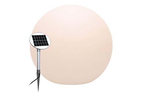8 seasons design | Garten LED Solar Kugelleuchte Shining Globe (Ø 40 cm, warmweiß, Solarmodul, IP44, witterungsfest, Solarleuchte Kugel Outdoor) weiß