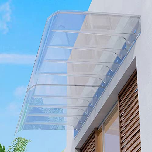 Vordach für Gebogene Fenster und Türen, unsichtbares Vordach für die Vordertür, transparente Polycarbonat-Abdeckung, Gartenüberdachung, Terrassen-/Veranda-Markise, UV-Wasser- und regenbestän