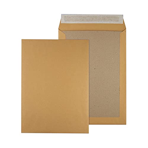Papprückwandtaschen Versandtaschen B4 C4 | braun oder weiß | Diverse Formate | mit oder ohne Fenster (C4 229x324 mm, 50 Stück, braun - ohne Fenster)