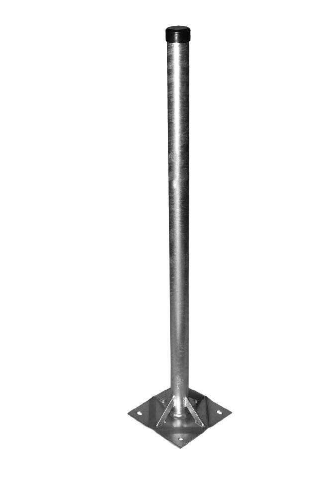 A.S.SAT Stahl Standfuß 100cm mit 20x20 cm Bodenplatte Rohr Ø 48mm verstrebt