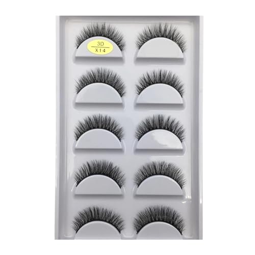 UAMOU 10/50 Boxen 37 Stil 5 Paar Natürliche 3D Falsche Wimpern Make-Up Gefälschte Wimpern Faux Cils Make Up Schönheit Maquillaje Cheerfully (Color : 5Pairs X14, Size : 10 Boxes 50Pairs)