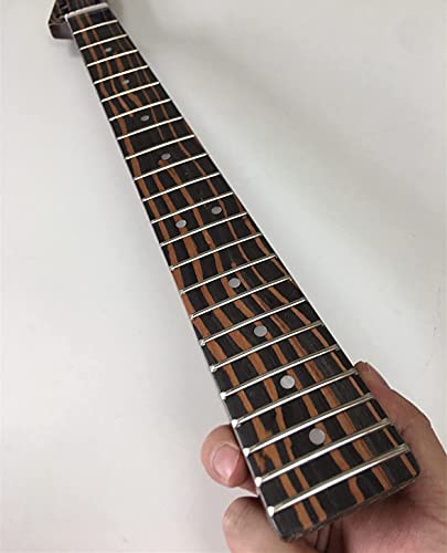 64,8 cm E-Gitarrenhals Zebra (technisches Holz), 22 Bünde, Punkt-Intarsien
