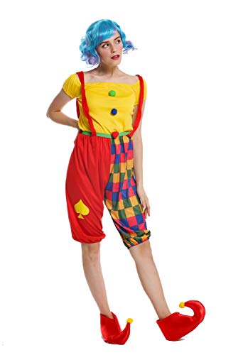 dressmeup W-0232-M/L Kostüm Damen Frauen Karneval Clown Harlekin Narr M/L