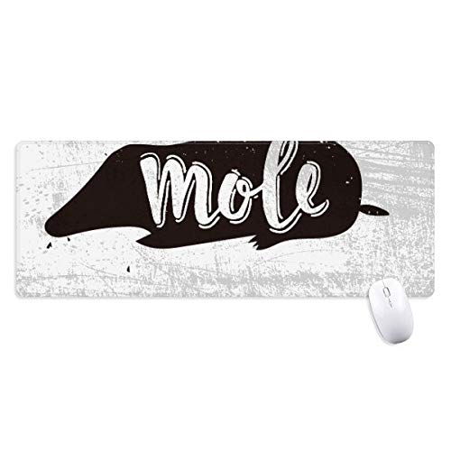 beatChong Mole Schwarzweiß-Tier Griffige Mousepad Große Erweiterte Spiel Büro titched Kanten Computer-Mat Geschenk