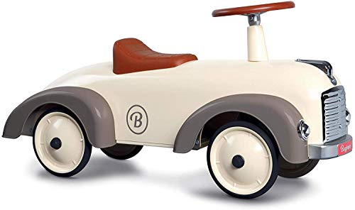 Baghera Rutschauto Speedster Cremeweiß | Rutschfahrzeug für Kinder - zahlreiche lebensechte Details | Retro Rutschauto für Kinder ab 1 Jahr