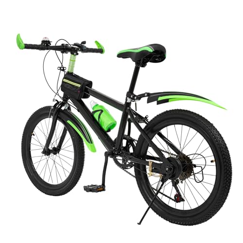 DDZcozy 20 Zoll Mountainbike 7 Gang MTB Fahrrad Kinderfahrrad für Jungen und Mädchen, Fahrrad für Kinder ab 130-150 cm (Grün)