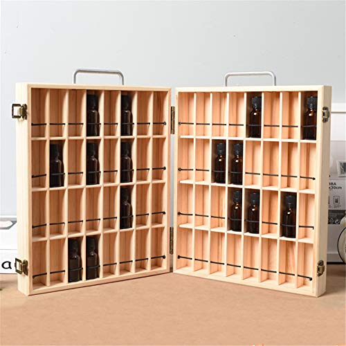 CHSEEO Ätherisches Öl Display Box Halter Organisator Aufbewahrungsbox 72 Löcher Holzbox Kann Nagellackständer für Nagellack, Lippenstift, Duftöle und Ätherische Öle #3
