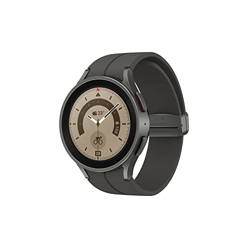Samsung Galaxy Watch5 Pro Smartwatch, Gesundheits-Tracker, Sportuhr, Lange Batterie, Bluetooth, 45 mm, Titanium, Verlängerung 1 Jahr [ausgeschlossen Amazon] – Version FR