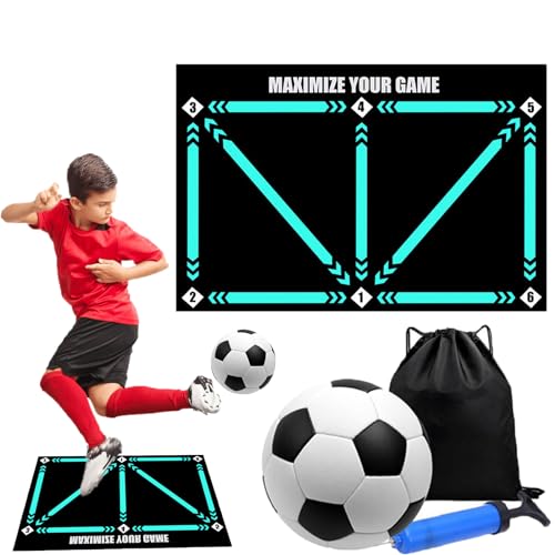 FOTTEPP Soccer Training Mat, Football Footstep Training Mat, Ball Mastery Mat Soccer, Football Training Mat Durable Non Slip, Soccer Mastery Mat (Set B)