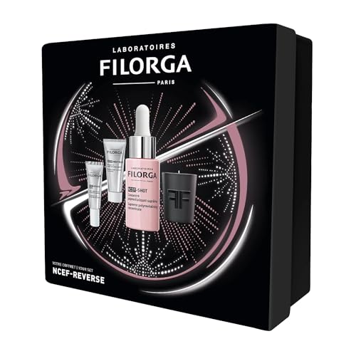 Filorga Global-Repair Weihnachtslotion 50 ml + Kontur Augen und Lippen 4 ml + Multi-revitalisierender Pflegespülung 50 ml + Duftkerze