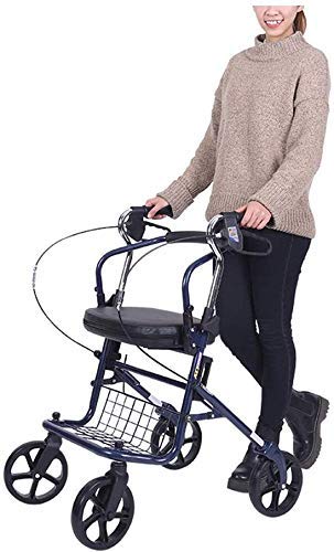 Rollator mit Sitz und Rädern, Gehhilfen für medizinische Mobilität, faltbar, Gehgestell mit Aufbewahrungskorb, Blau