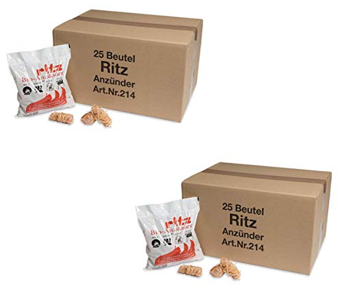 Ritz Bio Anzünder 650 Stück | Kaminanzünder | Holzanzünder | Grillanzünder | Brennholzanzünder | Holzkohle | Briketts | Kaminholz