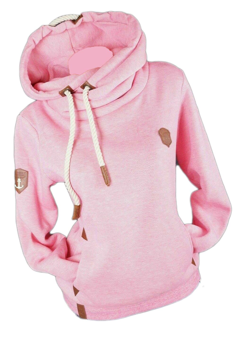 Damen Hoodie Kapuzenpullover Sweatshirt Warmer Fleece Pulli M L XL 2XL 3XL (Pink, XXL, xx_l)
