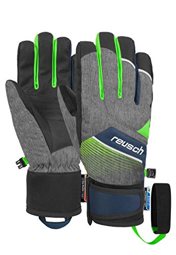 Reusch Kinder Ferdi R-TEX XT Handschuhe, Black Melange/neon Green, 5