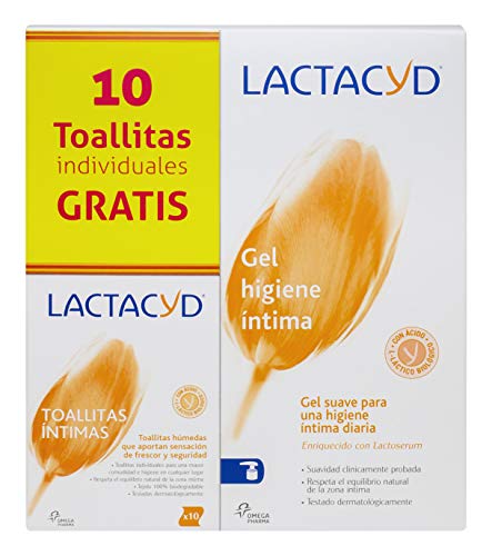 Lactacyd Gel für die Intim-Hygiene, für den täglichen Gebrauch, ohne Seife 400 ml + toallitas