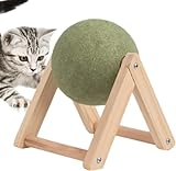 MIGEDY Katzenminze-Bodenballspielzeug, Katzenminzball, drehbare Katzenminze-Rollerball-Bodenhalterung, interaktives Katzenminze-Spielzeug, Katzenminze-Bodenspielzeug (Color : 12cm)