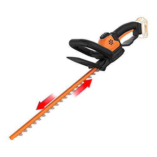 WORX WG261.9 20 V Power Share kabellose Heckenschere, 55,9 cm, nur blankes Werkzeug, schwarz/orange
