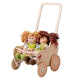 Dida - Puppenwagen aus Holz für Puppen bis zu 35 cm Grösse - Dekoration: Schleifen