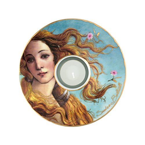 Goebel Die Geburt der Venus Künstler Teelicht, Porzellan, bunt, 15 x 15 x 3.5 cm