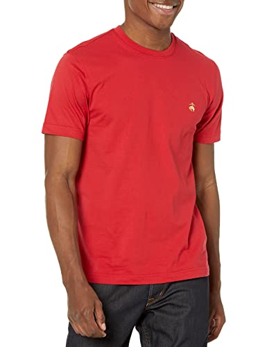 Brooks Brothers Herren Supima Rundhalsausschnitt, Baumwolle, kurzärmelig T-Shirt, Rot/Ausflug, einfarbig (Getaway Solids), XL