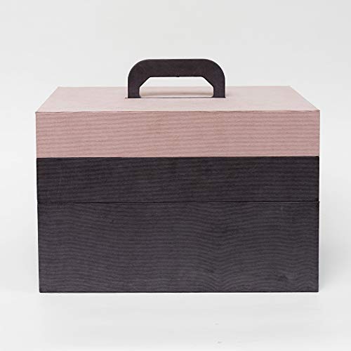 Creations Aufbewahrungsbox für Bastelarbeiten, 3 Ebenen, mit Tragegriff, 28 x 35 x 23 cm, dekorativ, stapelbar, mit Zwei herausnehmbaren Fächern, Pink