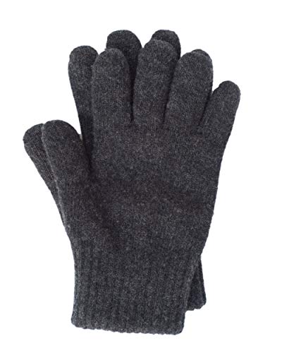 FosterNatur, Damen/Herren dicke Fingerhandschuhe, 100% Wolle (8, Anthrazit)