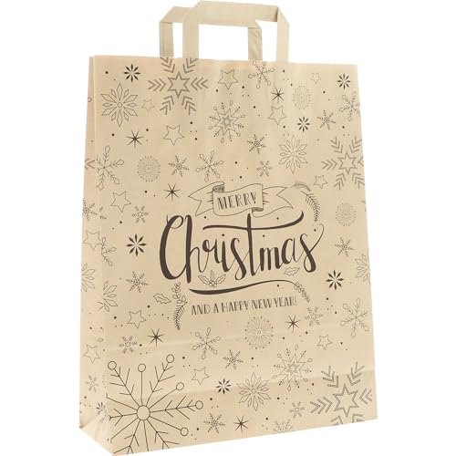 kaiserkraft | Weihnachts-Papiertragetasche Merry Christmas | VE 250 Stk | Innenmaße 320 x 110 x 400 mm