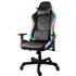 DELTACO Gaming Stuhl Gamer Chair - PC Gamingstuhl mit Armlehne Rückenlehne und Kissen, Zocker Sessel Bürostuhl Stühle ergonomisch belastbar, Gaming-Stuhl RGB Beleuchtung, Kunstleder 120 Kg Schwarz