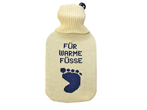 100% Merino wolle Gummi-Wärmflasche Hot-water bottle 2 Liter gestrickt Geschenk